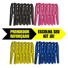 Kit Prendedores de Roupas Grandes Pregador Reforçado de Plástico Kit 12-24-36-48-60-72-84-96-108-120
