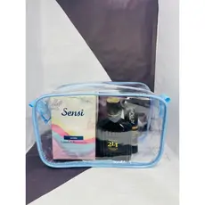 Necessaire inteira transparente e AZUL 23X15 Necessaire para viagem, Necessaire para Maquiagem