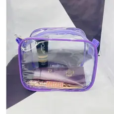 MINI necessaire transparente e LILÁS 15x12 . Envio em 24h Necessaire para viagem, Necessaire para Maquiagem