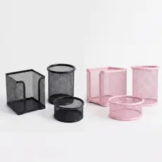 Kit Organizador Mesa 3 Pecas Porta Lapis Caneta Treco Aramado Home Office Escrivaninha Tons Pastel