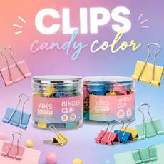 Pote Com Prendedor De Papel Binder Clip Candy Color Pote Pastel Kawaii Papelaria Fofa Mesa Borboleta Escritório