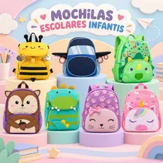 Mochila Infantil 3D Escolar Neoprene Creche Passeio Bichinhos Safari Zoo Dinossauro Menino Menina Animais Jardim Escola