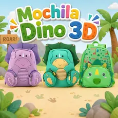 Mochila Infantil Dinossauro 3D Impermeável Neoprene Escolar Creche Passeio Criança