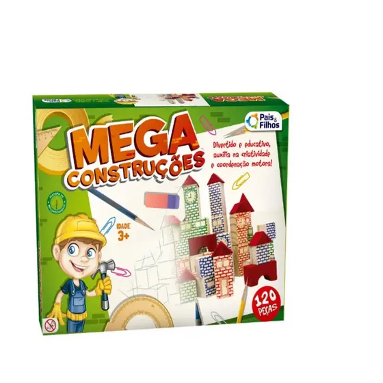 Blocos De Montar Mega Construções 120 Peças Pais E Filhos