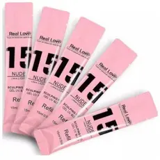 Kit 5 Sachês Refil Sculping Gel Unhas Ligth 15ml - Nude 15