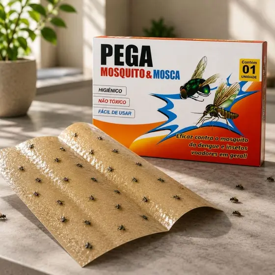 Kit 20 Cola Pega Mosca Adesivas Para Pernilongo e Mosquito Dengue Armadilha Prática