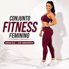 Conjunto Calça Legging e Cropped - Conjunto Fitness Academia feminino (Sem Transparência)