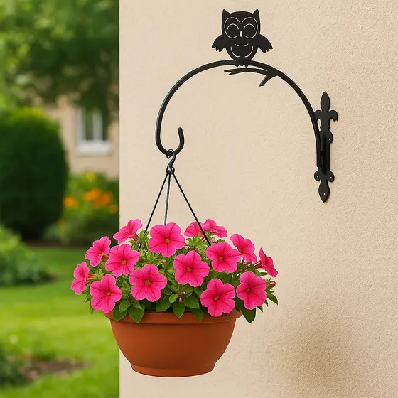 Suporte De Parede Coruja Para Vaso Flor Planta Decoração Jardim Aço Carbono Resistente