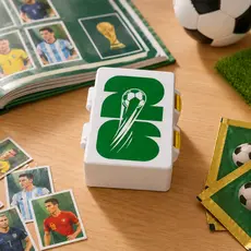Porta Figurinhas Copa 2026 Case Organizador Cards Futebol Caixa com Divisórias - verde e amarela