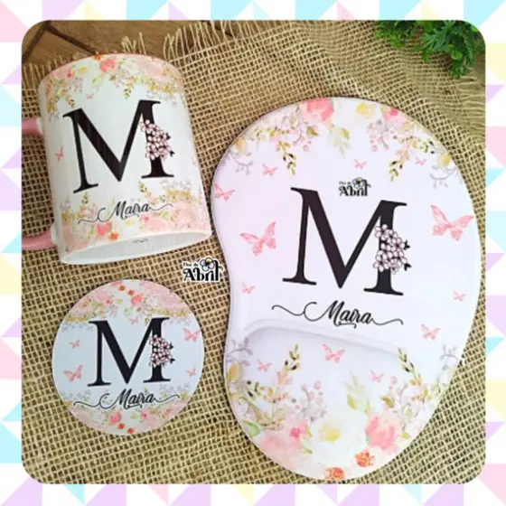 Caneca com mousepad - Kit Home office personalizado