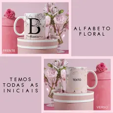CANECA FLORAL - SEU NOME E FRASE