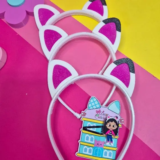 Tiara da Gabby Casa Mágica Gaby / Emborrachada com brilho/Alta qualidade/Arco Gatinha + Tic tac personagem