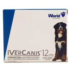 Ivercanis Remédio Carrapatos Pulgas Sarnas 4 Comprimidos Cães Porte Grande
