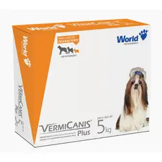 Vermífugo Vermicanis 400mg Cães 5Kg PET Blister 4 Comprimidos - World