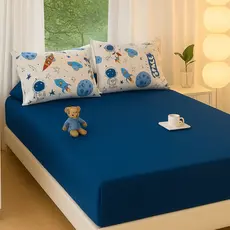 Jogo de Cama Lençol 2 e 3 Peças 400 Fios Solteiro Casal Queen King Infantil Com Fronha Estampada Macio