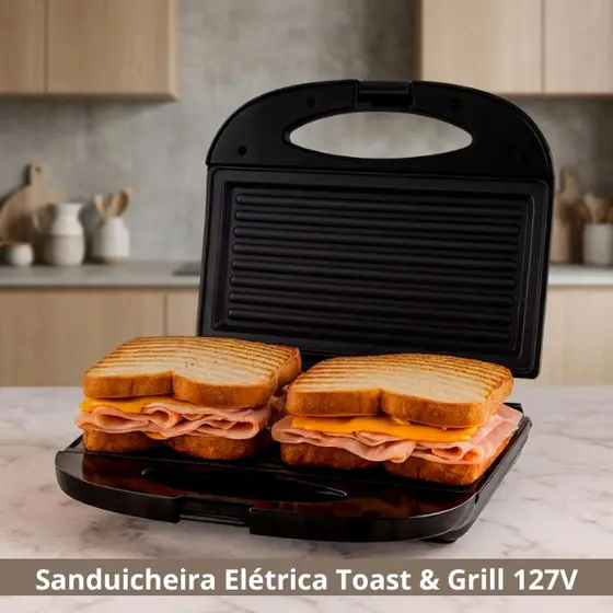 Sanduicheira Cadence Prime 2 em 1 Grill e Sanduíche Inox 750W 127V