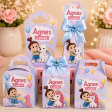 Kit Caixinhas Personalizadas Tema Agnes Fluffy Meu Malvado Favorito