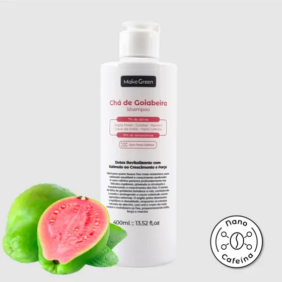 Novo Shampoo Chá de Goiabeira 400ml Crescimento Capilar Rápido – Antiqueda Natural Unissex