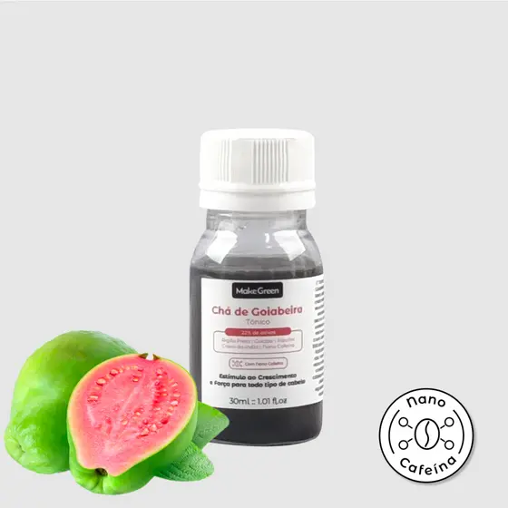 Novo Tônico Capilar Chá de Goiabeira 30ml – Potencializador de Crescimento e Antiqueda | Use com Shampoo ou Máscara