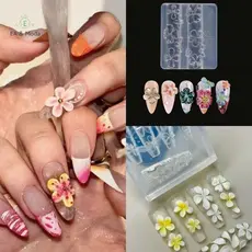 EA & Moda 1pc Molde De Escultura De Unhas De Flores Em Relevo 3D Silicone Transparente Pétalas Fazendo Para Ferramen