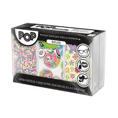 Lenço de Papel Pop Bolso 6 Pacotes com 15 Lenços Folha Dupla 20,5cm x 20,5cm Cada