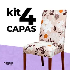 Kit 4 Capa de Cadeira Sala de Jantar Spandex Importado Várias Cores