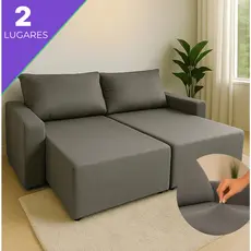 Capa para Sofá Retrátil Reclinável 2 Lugares 90 a 110cm Kit 2 Módulos com Braços Malha Elástica Sala