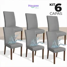 Kit 6 Capas de Cadeira 100% Impermeável Encaixe Perfeito