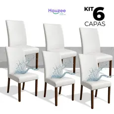 Kit 6 Capas de Cadeira em Corino 100% Impermeável Encaixe Perfeito