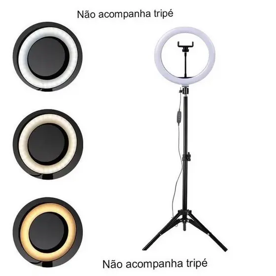 Iluminador Ring Ligth Ideal Para Gravar Videos Fotos Ring Ligth 8/10/12 Polegadas Grande