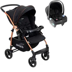 Carrinho Rio K + Bebê Conforto Preto E Cobre Burigotto