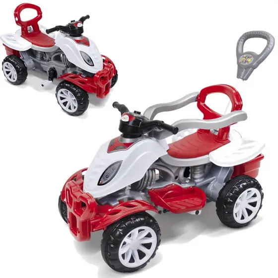 Carrinho de Passeio e Pedal Bebe Maral Quadriciclo Vermelho