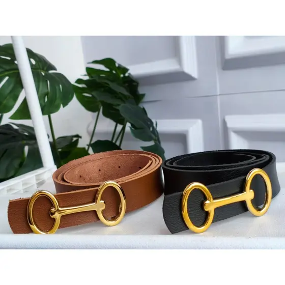Cinto Feminino Courino Sintético Grosso Designer Básico Moderno Casual Elegante Em Alta bridão