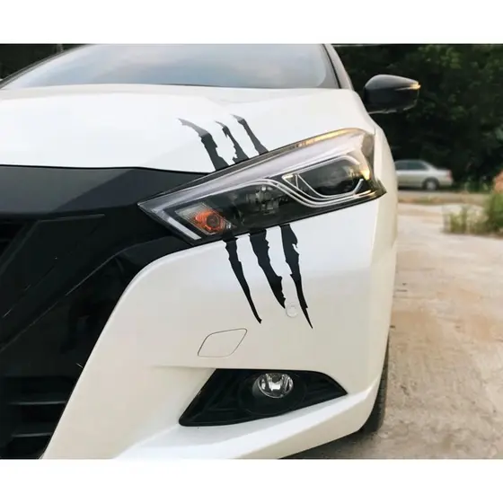 Par de Adesivos Carro Moto Arranhão Garra Universal Personalizado - Aesivo para farol
