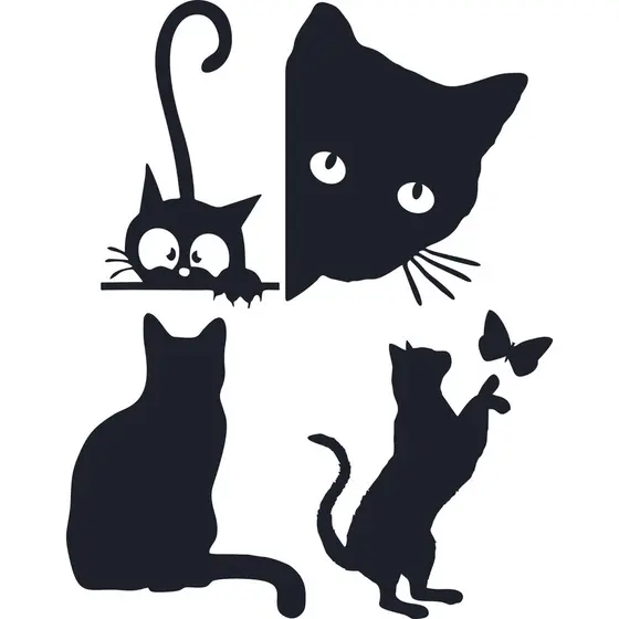 Adesivos Gatos Gato para carro kit com 4 adesivos Cat love
