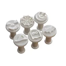 Kit 6 Carimbos Brigadeiro Halloween Fantasma Abóbora Morcego