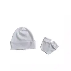 Kit c/ 3 Toucas + Luvas 100% algodão enxoval unissex