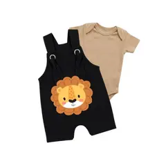 Kit Jardineira + Body Bebê em Suedine Premium | Estampa DTF | Roupa Infantil Menino | P ao G