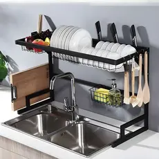 Escorredor de Louças Kitchen Rack Organizador 2 Andares Para Bancada 85cm ou 65cm