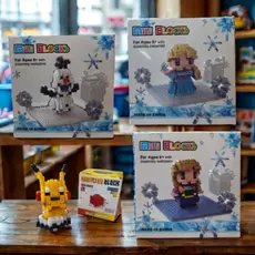 Bloco De Montar Pokémon Pikachu Frozen Olaf Elsa Anna Boneco Diy Block