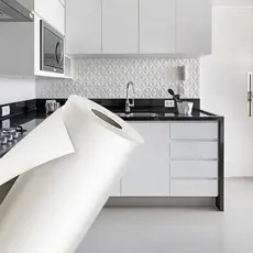 Papel Adesivo Vinil Contact 8 Metros À Prova D'água para Envelopamento de Móveis Adesivo Branco