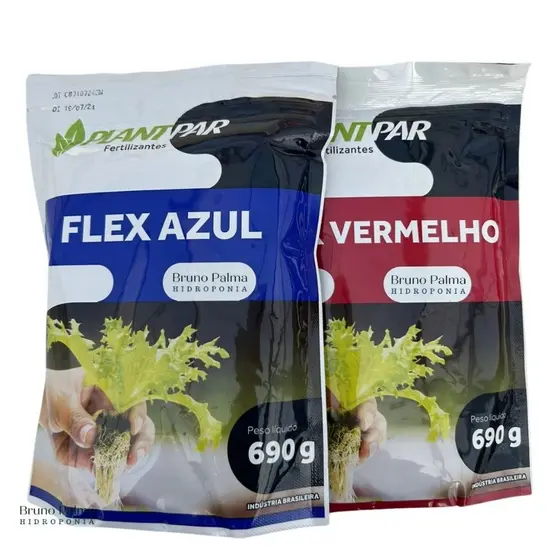 Kit para 1.000 Litros - Nutriente Completo para Hidroponia -  Flex Vermelho e Azul