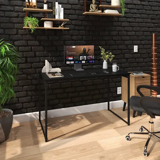 Mesa De Apoio 120x60 Industrial Para Escritório Diretor Compacta