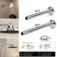 Tubo/Cano/Braço de Sustentação de Aluminio Para Chuveiro/Ducha