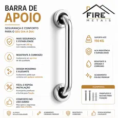 Alça de Apoio Banheiro 30cm Idoso Deficiente Corrimão Barra Segurança Anti Queda Box Parede Pne
