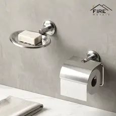 Kit para Banheiro Basico 2 Peças Inox Saboneteira e Papeleira/ Porta Papel Higienico Inox