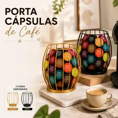 Porta Cápsulas Café Luxo Dourado Pret Aramado Organizador Moderno Premium Elegante Cozinha Sofisticado