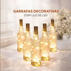 Lembrancinha De Aniversário Casamento 05 Garrafa Com Luz Led Luminaria de Mesa Presente