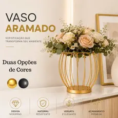 Vaso Aramado Decorativo Metal Moderno Para Flores Decoração Festa Eventos Casa Escritórios