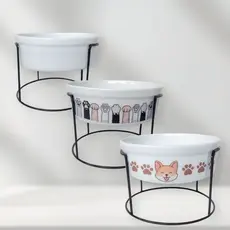 Comedouro Bebedouro Pote de Ração para Cachorro e Gatos de Porte Médio Pequeno 500ML Porcelana